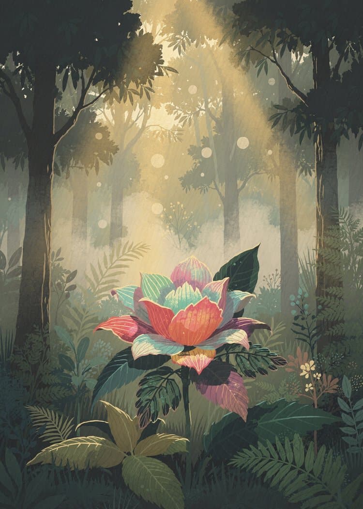 entwurf treffsicher aus „morgens im wald, üppig und grün“